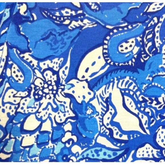 Lilly Pulitzer XL Kawai Flutter Sleeved Blue Tang Flocking Fabulous POCKETS - Picture 5 of 5
